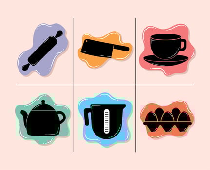 restaurant items set vector