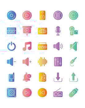 Audio Icon Set 30 isolated on white background vector