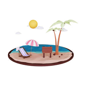 3d Hello Summer illustration png