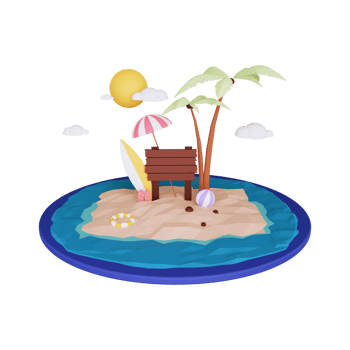 3d Summer Holiday illustration png