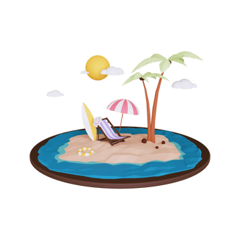 3d summer vacation illustration png