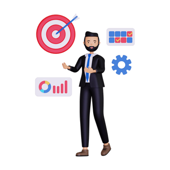 3d Business Goals illustration png
