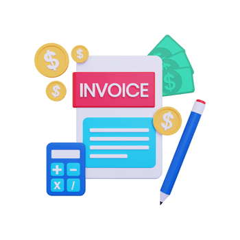 3d Invoice calculation illustration png