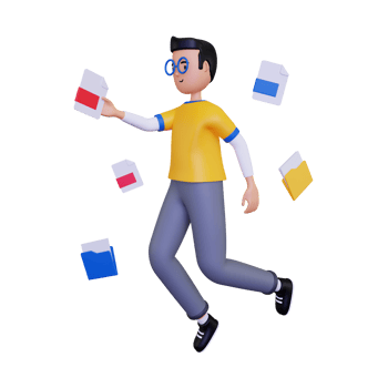 3d Man selecting file type illustration png