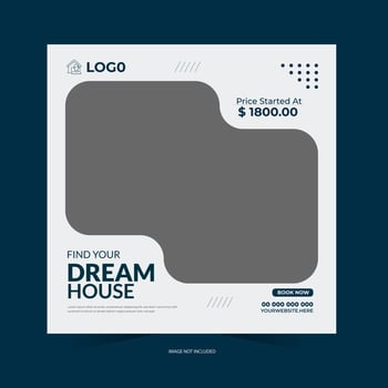 Real estate house property instagram post or social media banner template vector