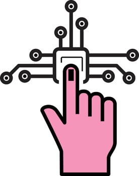 Hand Chip AI vector