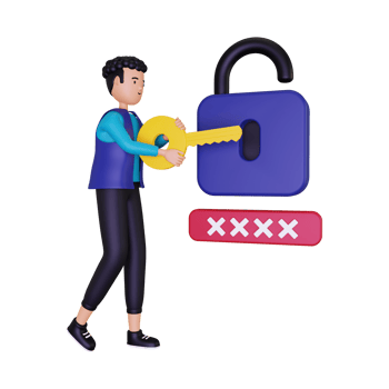 3d sign in with a security key illustration png