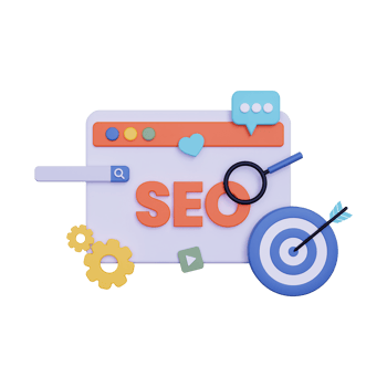3d Website SEO optimization illustration png