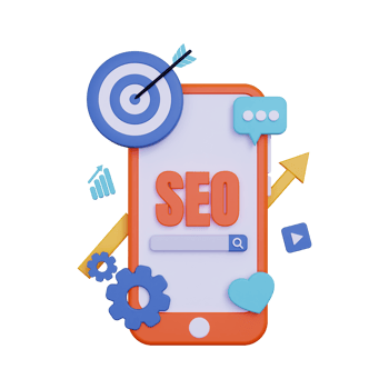 3d Smartphone SEO development illustration png