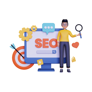 3d Male SEO developer illustration png
