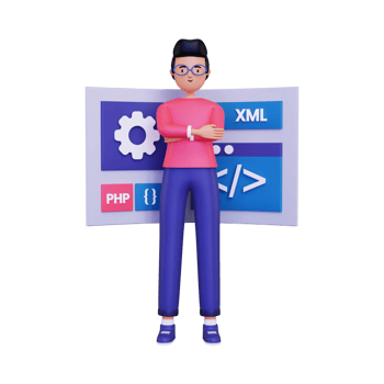 3d PHP developer illustration png
