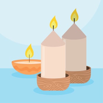 burning scented candles vector