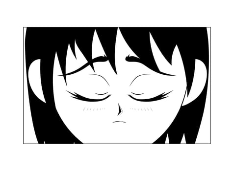 anime woman close up vector