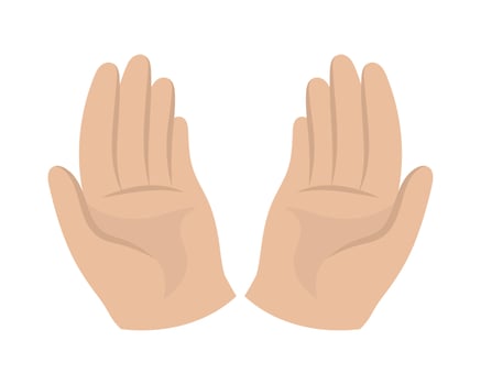 human hands open vector