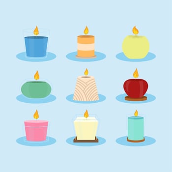 candles illumination icons vector