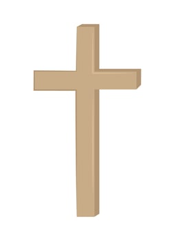 wooden catholic cross vector