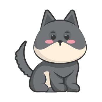 cute dog kawaii vector