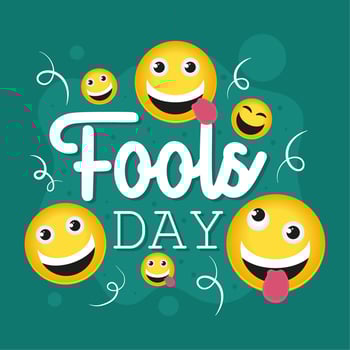 fools day greeting card vector