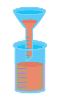 laboratory funnel and flask vector