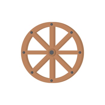 wooden wheel icon vector