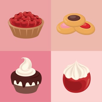 dessert pastry icons vector