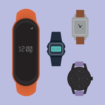 digital and analog watches vector