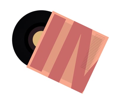 old vinyl record icon vector