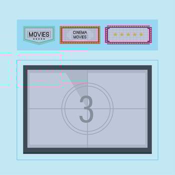 set cinema movie vector