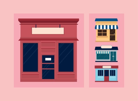 set of store shop vector
