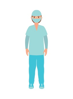 physician with medical mask vector