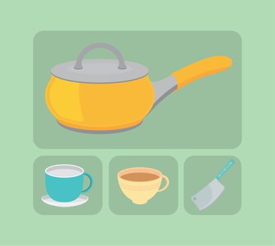 icons set kitchen utensil vector