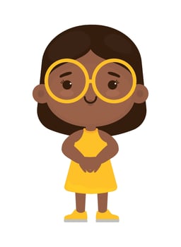 kawaii girl with glasses vector