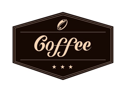 coffee label on white background vector
