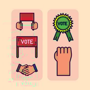 icons set of elections day vector
