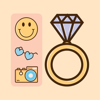 retro 90s icons vector