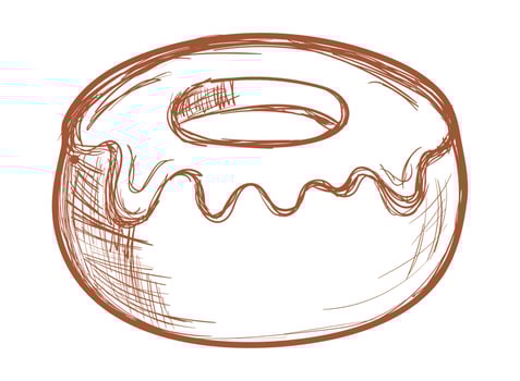 sweet donut icon vector