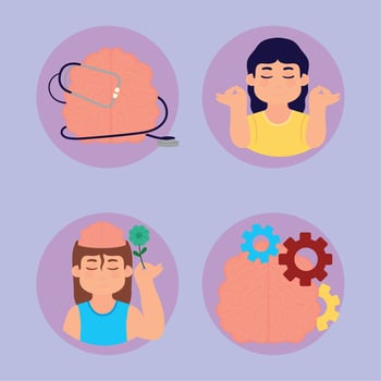 set of mental health day vector