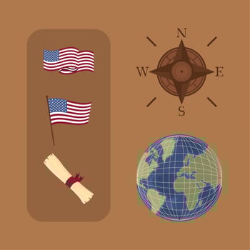 set of columbus day vector