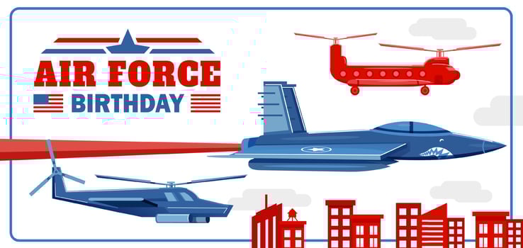 Air Force Birthday, Jets and helicopters. Perfect for events vector
