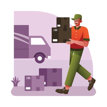 A Postal Courier Bring the Packages vector