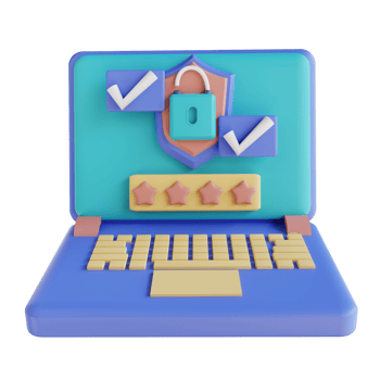 3D illustration laptop password is correct png