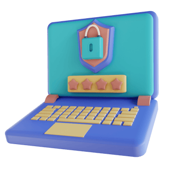 3D illustration laptop password lock png