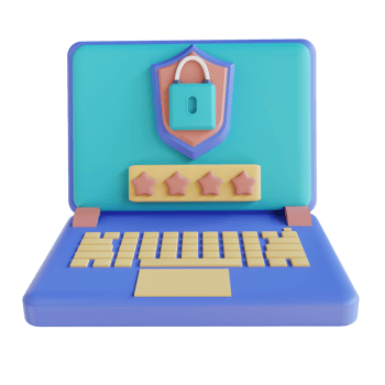 3D illustration laptop password lock png
