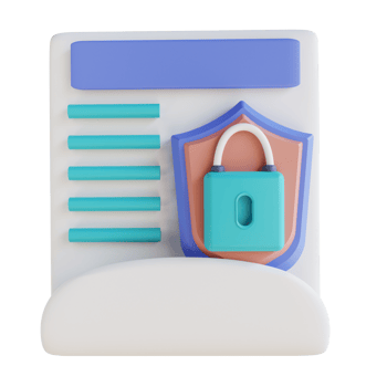 3D illustration locked document security png