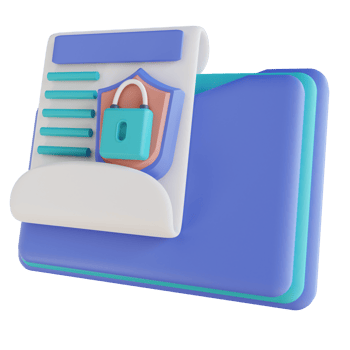 3D illustration locked folder document png
