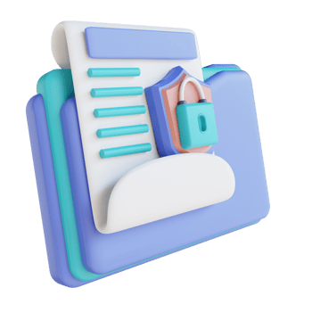 3D illustration locked folder document png
