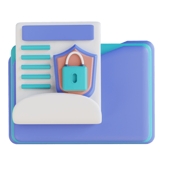3D illustration locked folder document png