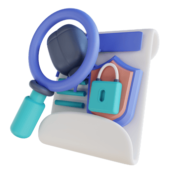 3D illustration search virus document security png