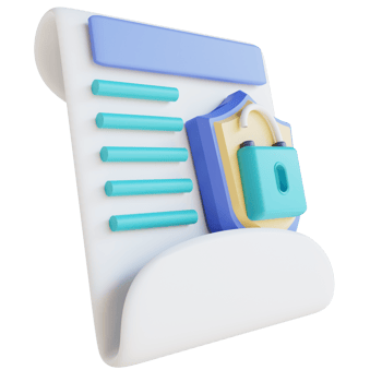 3D illustration unlocked document security png
