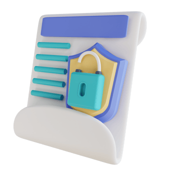 3D illustration unlocked document security png